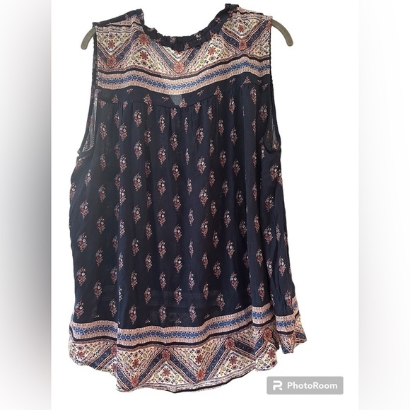 Artesia BOHO sleeveless blouse XXL Blue NWT - Picture 2 of 7